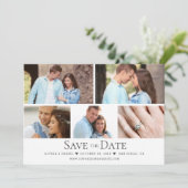 Chic Wedding Save the date Custom Foto Grid Einladung (Stehend Vorderseite)