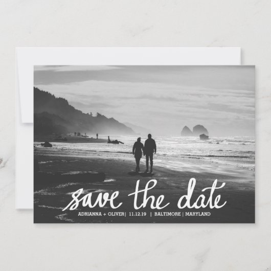 Chic Wedding Save the Date Handgeschriebenes Foto (Vorderseite)