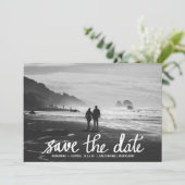 Chic Wedding Save the Date Handgeschriebenes Foto (Stehend Vorderseite)