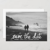 Chic Wedding Save the Date Handgeschriebenes Foto (Vorne/Hinten)
