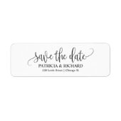 Chic Wedding Save the Date Rücksendeadresse (Vorne)