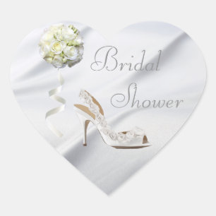 Chic Wedding Shoe & Bouquet Brautparty Herz-Aufkleber