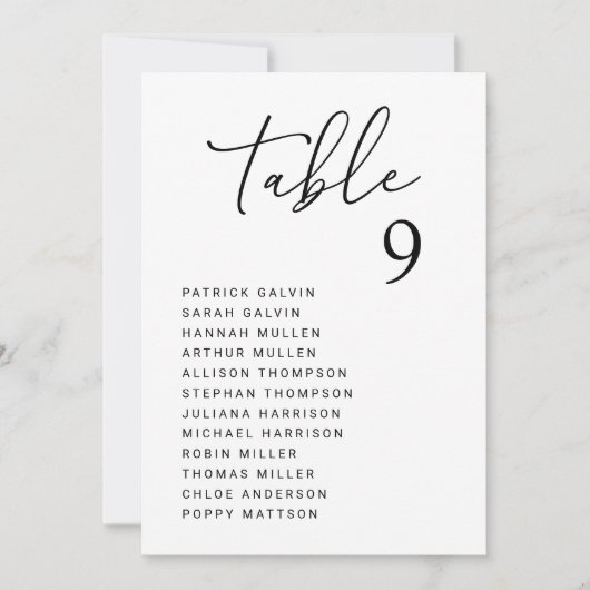 Chic Wedding Table Seekartenkarte Einladung (Vorderseite)