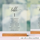 Chic Wedding Table Sitzplan Card Mattierter Stil Acrylschild