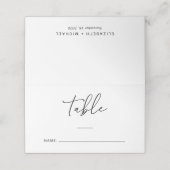 Chic Wedding Tischnummer Platzkarte (Außenseite Aufgefaltet)