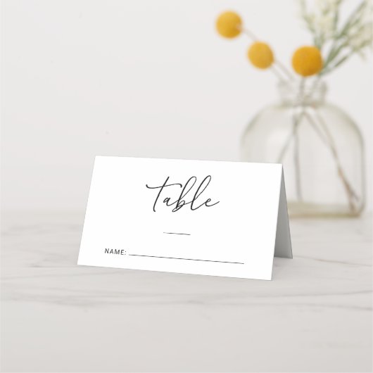 Chic Wedding Tischnummer Platzkarte (Vorderseite)
