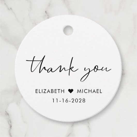 Chic Wedding Vielen Dank Geschenkanhänger (Vorderseite)