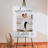 Chic Wedding Willkommenszeichen mit Foto Poster