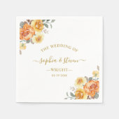 Chic wedding with Orange Flowers Serviette (Vorderseite)