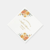 Chic wedding with Orange Flowers Serviette (Ecke)