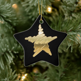 Chic Weihnachten Gold Stern schwarz Keramik Ornament