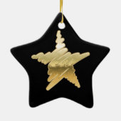 Chic Weihnachten Gold Stern schwarz Keramik Ornament (Hinten)