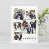 Chic Weihnachten Moderne Familie 5 Foto Collage (Stehend Vorderseite)