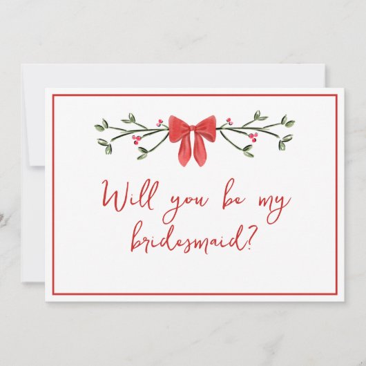 Chic Weihnachten werden Sie mein Vorschlag Bridesm Karte (Vorderseite)