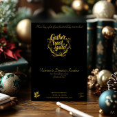 Chic Weihnachts-Party mit Candy Cane auf Black Einladung