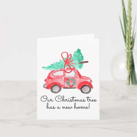 Chic Weihnachtsbaum hat eine neue Zuhause-Adresse  Ankündigung (Vorderseite)