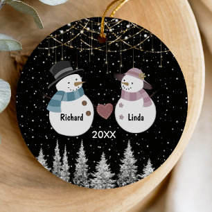 Chic Weihnachtsjubiläum verlobtes verheiratetes Pa Keramik Ornament