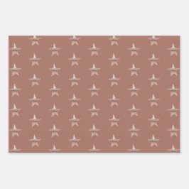 Chic Weihnachtsmetall Rose Gold Star Geschenkpapier Set