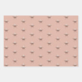 Chic Weihnachtsmetall Rose goldener Stern Wrapping Geschenkpapier Set (Vorderseite 2)