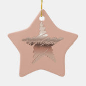 Chic Weihnachtsmetall Rose Goldstar Kastanie Keramik Ornament (Vorne)