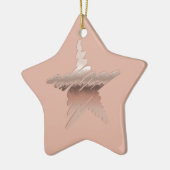 Chic Weihnachtsmetall Rose Goldstar Kastanie Keramik Ornament (Links)