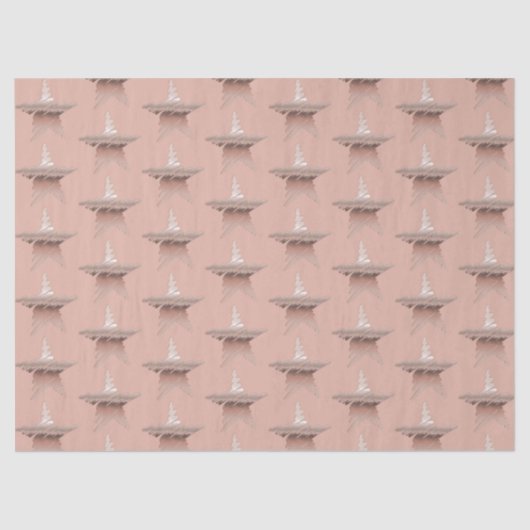 Chic Weihnachtsmetall Rose Goldstar Kastanie Seidenpapier (Vorderseite)