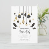 Chic Weihnachtsschmuck Einladung (Stehend Vorderseite)