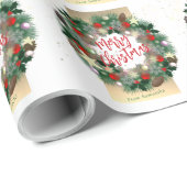 Chic Weihnachtswraath Wrapping Paper Geschenkpapier (Rolleneckpunkt)