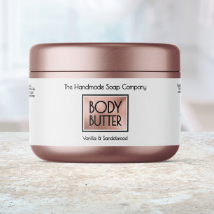 Chic Weiß, Roségold, Schwarzes Etikett für Body Bu