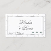 Chic Weiß und Silber Rahmen mit Diamanten & Foto Visitenkarte (Vorderseite)