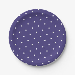 Chic Weiße Polka-Punkte Lila Violett Pappteller