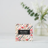 *~* Chic-weiße schwarze rote Quadratische Visitenkarte (Stehend Vorderseite)