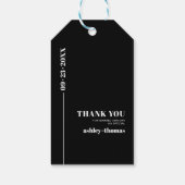 Chic weiße Typografie minimalistisch Danke Hochzei Geschenkanhänger (Rückseite)