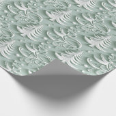 Chic weiße Weihnachtsschale mit Bäumen Geschenkpapier (Ecke)