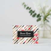 *~* Chic-weißes rotes Visitenkarte (Stehend Vorderseite)