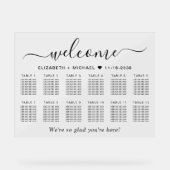 Chic Welcome 12 Table Wedding Seating Acrylschild (Vorderseite)
