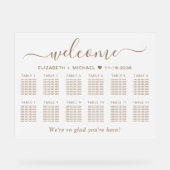 Chic Welcome Gold 12 Table Wedding Seating Mattier Acrylschild (Vorderseite)