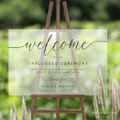 Chic Welcome to Unplugged Wedding Zeremony Mattier Acrylschild