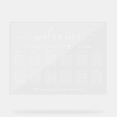 Chic Welcome White 12 Table Wedding Seating Acrylschild (Vorderseite)