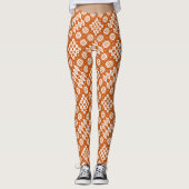 Chic Welsh Imitate Tapestry White on Burnt Orange Leggings (Vorderseite)