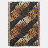 Chic Western Black Brown Cowhide Decke (Vorderseite Vertikal)