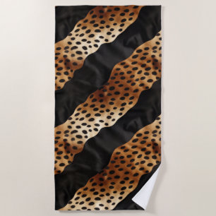 Chic Western Black Brown Cowhide Strandtuch