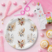 Chic Western Boho Floral Bouquet Muster Pappteller (Party)