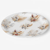 Chic Western Boho Floral Bouquet Muster Pappteller (Schrägansicht)