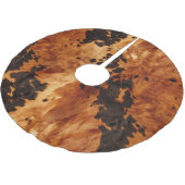Chic Western Brown Cowhide Polyester Weihnachtsbaumdecke (Schrägansicht)