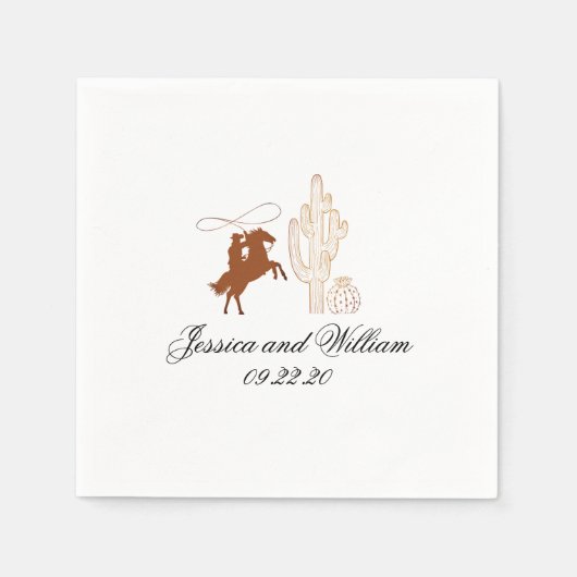 Chic Western Dark Brown Wedding Serviette (Vorderseite)