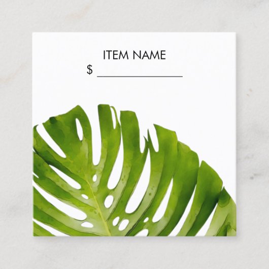 CHIC WHIC GREEN MONSTERA LEAF FOLIAGE PREIS TAG (Vorderseite)