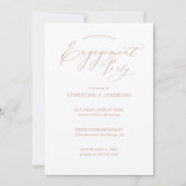 Chic Whic Rose Gold Calligrafy Engagement Party Einladung (Vorderseite)
