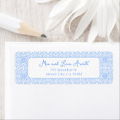 Chic Whimsical Blue Tile Muster Mittelmeer (Insitu)