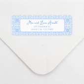 Chic Whimsical Blue Tile Muster Mittelmeer